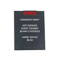Open Face Black Plastic Letter Board 11 x 14 with Header Accessory