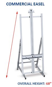 COMMERCIAL Aluminum Studio Easel 68" High | Lightweight, Portable, Easy-to-Store