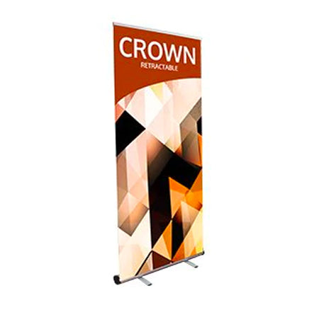 Crown Single Sided Silver Retractable Bannerstand for 33.5" Wide Banners