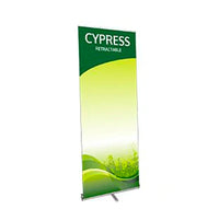 Cypress 31.5" Wide x 83.75" High Single Sided Silver Retractable Bannerstand