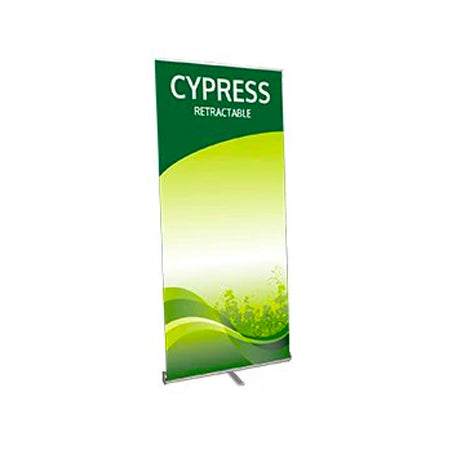 Cypress 35.5" Wide x 83.75" High Single Sided Silver Retractable Bannerstand