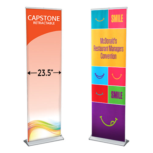 CAPSTONE 23.5" Wide Retractable Banner Stands | Single Sided