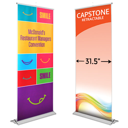 CAPSTONE 31.5" Wide Retractable Banner Stands | Single Sided