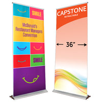 CAPSTONE 36" Wide Retractable Banner Stands | Single Sided
