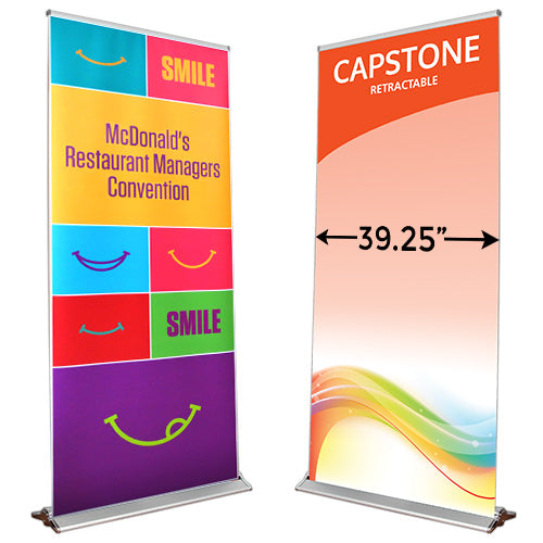 CAPSTONE 39.25" Wide Retractable Banner Stands | Single Sided