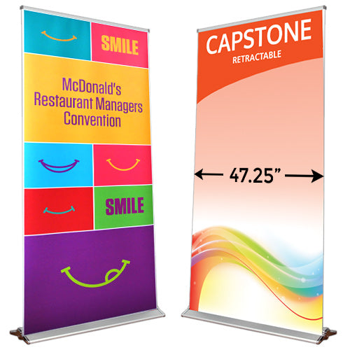 CAPSTONE 47.25" Wide Retractable Banner Stands | Single Sided