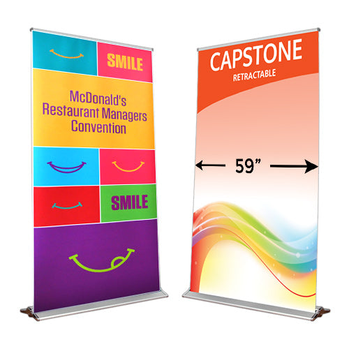 CAPSTONE 59" Wide Retractable Banner Stands | Single Sided