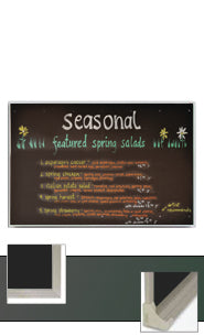 Green Chalk Board 24x60 with Silver Frame and Chalk Tray