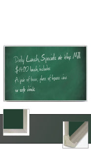 Green Chalk Board 18x18 with Silver Frame and Chalk Tray