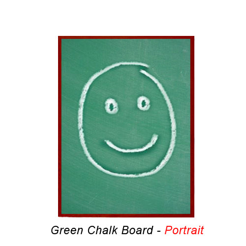 VALUE LINE 11x14 GREEN CHALK BOARD with WOOD FRAME BORDER (SHOWN IN PORTRAIT ORIENTATION)