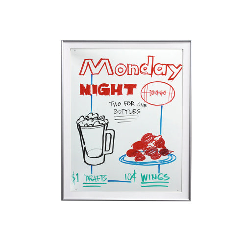 WHITE DRY ERASE BOARD IS GREAT FOR MESSAGE OR MENU UPDATES