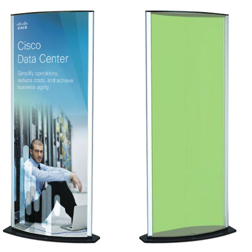 SIGN HOLDER POSTER STAND FLOORSTAND (22x56 LARGE GRAPHIC) (SILVER)