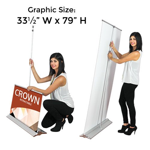 Retractable Crown Bannerstand is 79" High