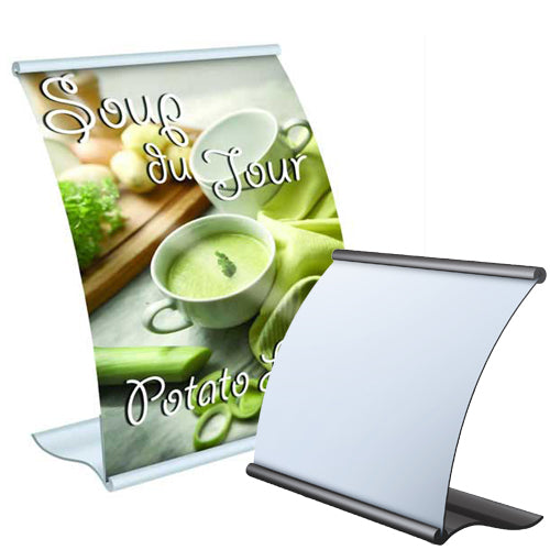 Curved CounterTop Display Holds Poster Boards 2 1/2" x 4" Thick 