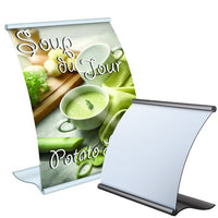 Curved CounterTop Display Holds Poster Boards 3 1/2" x 2" Thick