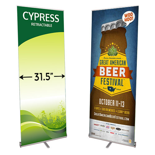 CYPRESS 31.5" Wide Retractable Banner Stands | Single Sided