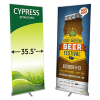 CYPRESS 35.5" Wide Retractable Banner Stands | Single Sided