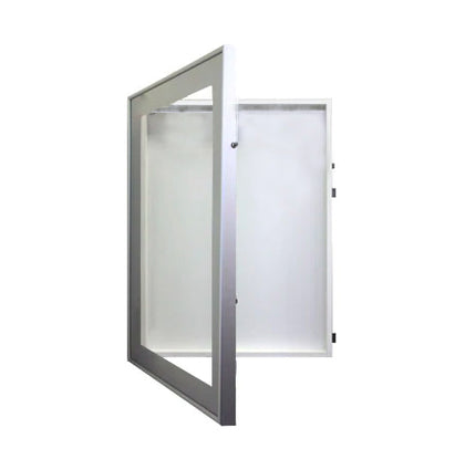 Vertical Glass Display Case with Anodized Aluminum Frame ~ 14 x 12 x 27