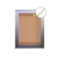 16x20 SwingFrame Designer Metal Framed Lighted Cork Board Display Case 1 Inch Deep