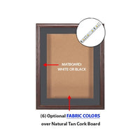 Oak 16 x 20 Shadowbox SwingFrames with Cork Board and Interior Lighting (3" Deep)