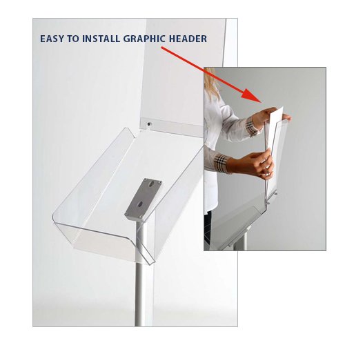 85x11 Brochure Floor Stand with Acrylic Literature Holder and