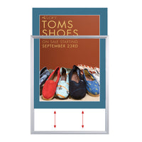 TOP LOADER SIGN FRAME 20" x 28" WITH 2" WIDE MAT BOARD (SHOWN IN SILVER WITH NEWPORT BLUE MAT BOARD)