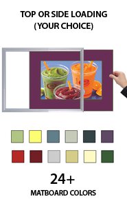 Designer Beveled Style 8.5x11 Slide In Frame for Posters with 3 Inch Matboard