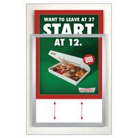 TOP LOADER SIGN FRAME WITH 1" WIDE MAT BOARD (SHOWN IN SILVER WITH RED MAT BOARD)