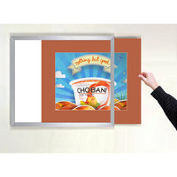 SIDE LOADER SIGN FRAME 12" x 24" (SHOWN IN SILVER WITH RUST 4" WIDE MATBOARD)
