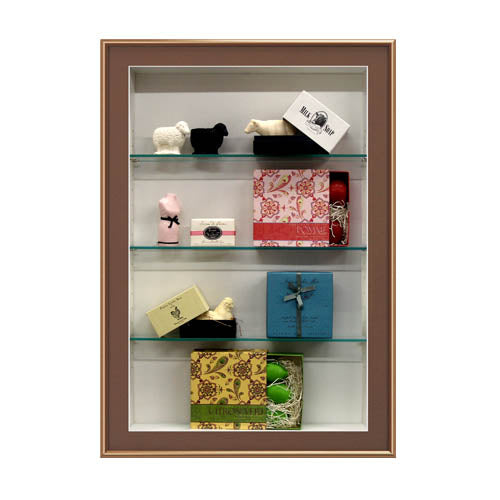 SHADOWBOX FINISH SHOWN: BRONZE WITH GLASS SHELVES