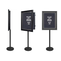 18x24 Designer Wood Letter Board SwingStand | with Single-Sided SwingFrame Enclosed Letterboard in 9 Wood Finishes