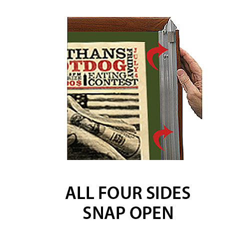 ALL 4 WOOD FRAME RAILS SNAP OPEN FOR EASY CHANGE of POSTERS 30 x 36