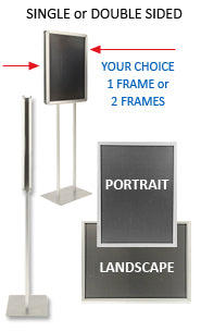 Double Pole Floor Stand for Posters 8.5 x 11