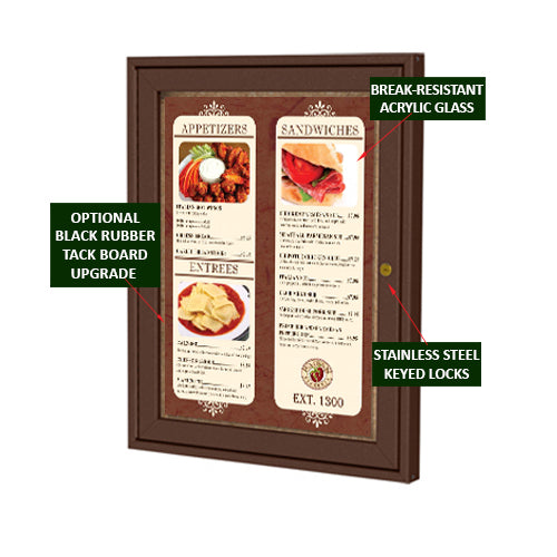 Outdoor Enclosed Menu Message Boards | Viewing Area 19" x 25" | Eco-Friendly Recycled Plastic Lumber comes in 6 Finishes