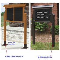 Plastic Post Options: Surface Mount with Base Plates or Inground Installation