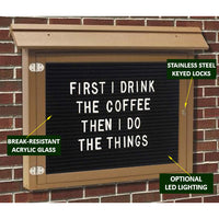 Outdoor Wall Mount Mid-Range Landscape Letter Message Boards with 28.5" x 20.5" Viewing Area. Eco-Friendly Recycled Plastic Lumber comes in 6 Finishes