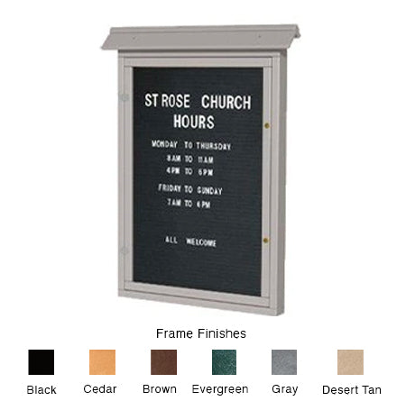 28x42 Wall Outdoor ULTRA SIZE Letter Board Info Center is available in 6 Plastic Lumber Finishes