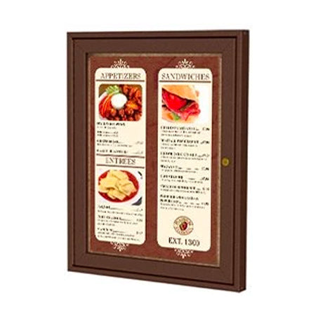 19x25 Menu Enclosed Wall Outdoor Cork Board Info Center is available in 6 Plastic Lumber Finishes
