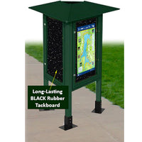 ECO-Design 3-Sided Kiosk 28x42 Outdoor Freestanding Information Message Boards | Faux Wood