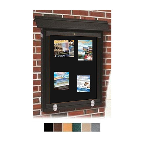 20x28 Portrait Wall Outdoor Bulletin Board Info Center is available in 6 Plastic Lumber Finishes