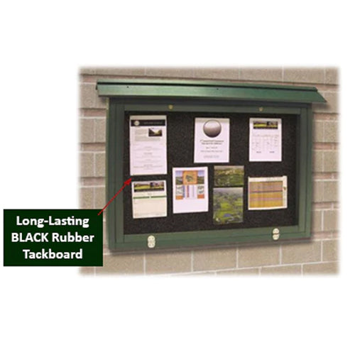 ECO-Design 42x28 Outdoor Wall Mount ULTRA-SIZE Information Board with Tackboard Landscape Cabinet + Faux Wood Cabinet