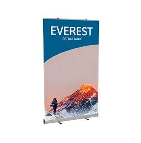 Everest 47.25" Wide Single Sided Silver Retractable Bannerstand