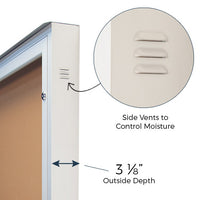 Fin style vents on both sides of the outdoor display case helps to reduce any condensation buildup towards the top of the case and allows for maximum breath-ability.