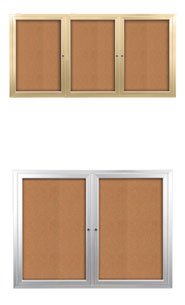 Enclosed Outdoor Bulletin Boards | Locking 2 Door and 3 Door Cork Board Display Case