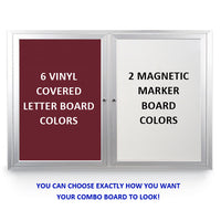 OUTDOOR ENCLOSED COMBO BOARD 40" x 40" DRY ERASE / LETTER BOARD