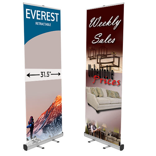 EVEREST 31.5" Wide Retractable Banner Stands | Single Sided 