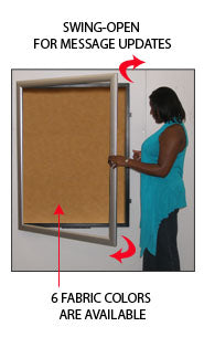 Extra Large 18 x 36 Super Wide-Face Enclosed Bulletin Cork Board SwingFrames