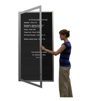 Indoor Extra Large Radius Corners Cabinet |  Enclosed Letter Boards Display Cases | Single Door Extra Large View Window