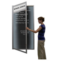 Extra Large Indoor LED Lighted Enclosed Letter Boards with Header (Single Door)