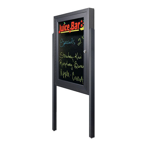 Extra Large Outdoor Dry Erase Marker Board SwingCases | Black Magnetic Porcelain Steel